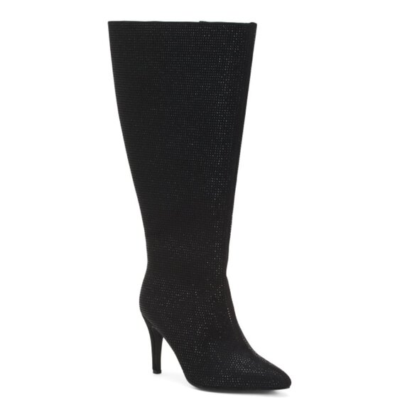 FASHION TO FIGURE Black Stevie Gem Wide Width Knee High Boots